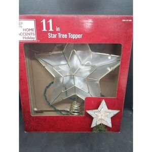 GLASS CAPIZ STAR TREE TOPPER 11" BRAND NEW IN BOX